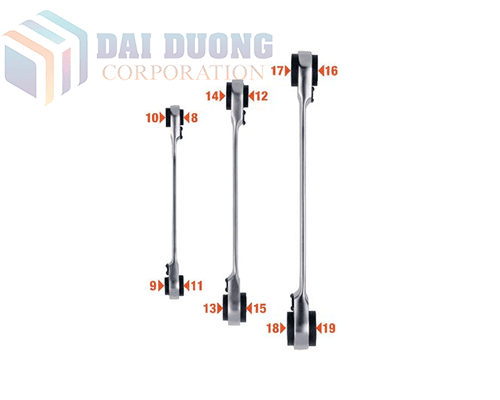 Cờ lê răng cóc 4 size kết hợp 422240